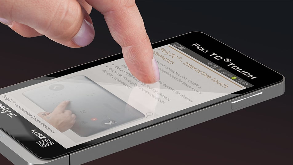 Hand berührt Touch Display Smartphone