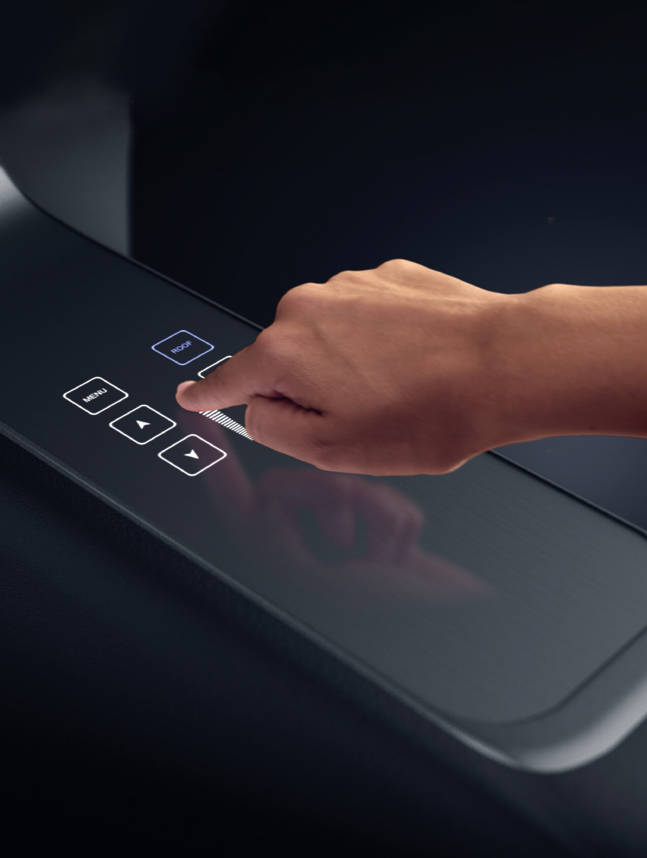Hand berührt Touch Display Automotive Mittelkonsole
